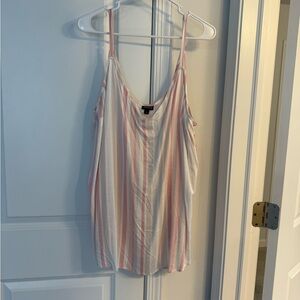 Torrid Striped Pink and White Women's Tank Top